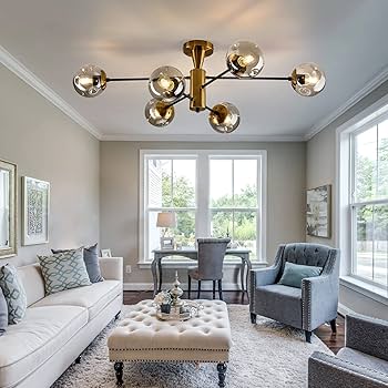 Amazon.com: hesoge Modern Semi Flush Mount Ceiling Light